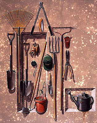 Trompe l'oeil - Gardening Tools